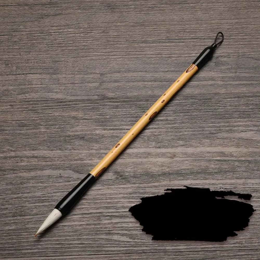 Oil Watercolor Chinese Calligraphy Brush Wolf Hair Wood Scriptures Writing Brush Oil Painting Art Paint Brush Artist