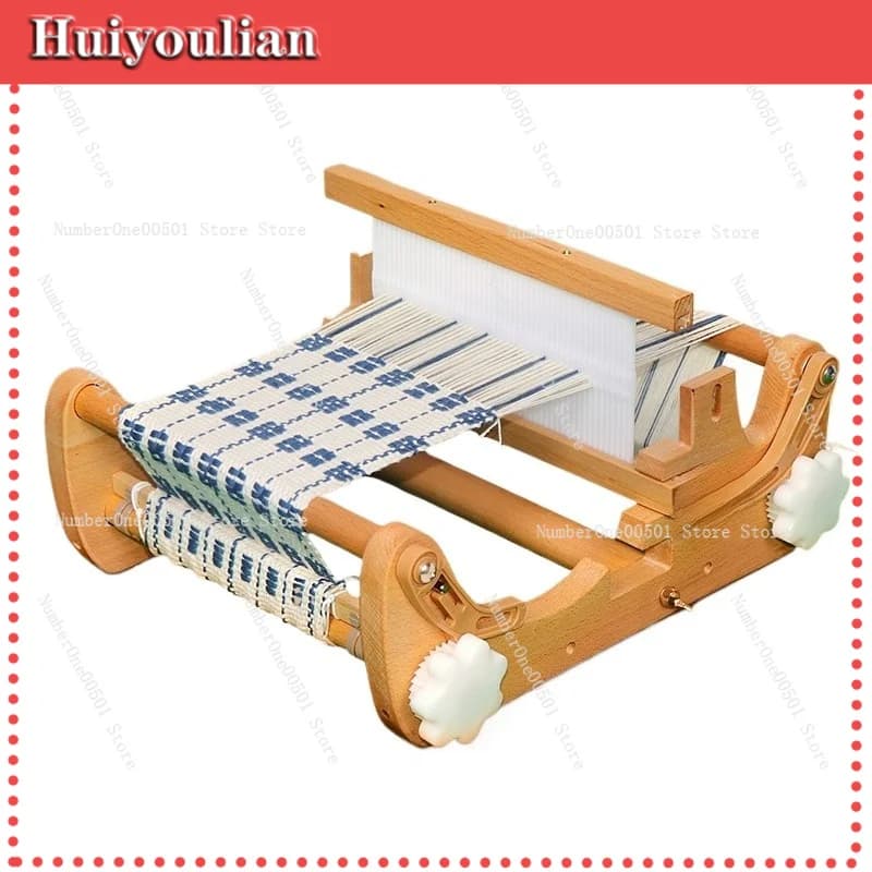 ZZ201 Mini Tabletop Loom for Beginners Weaving Loom Kit Small Wooden Loom for Adults DIY