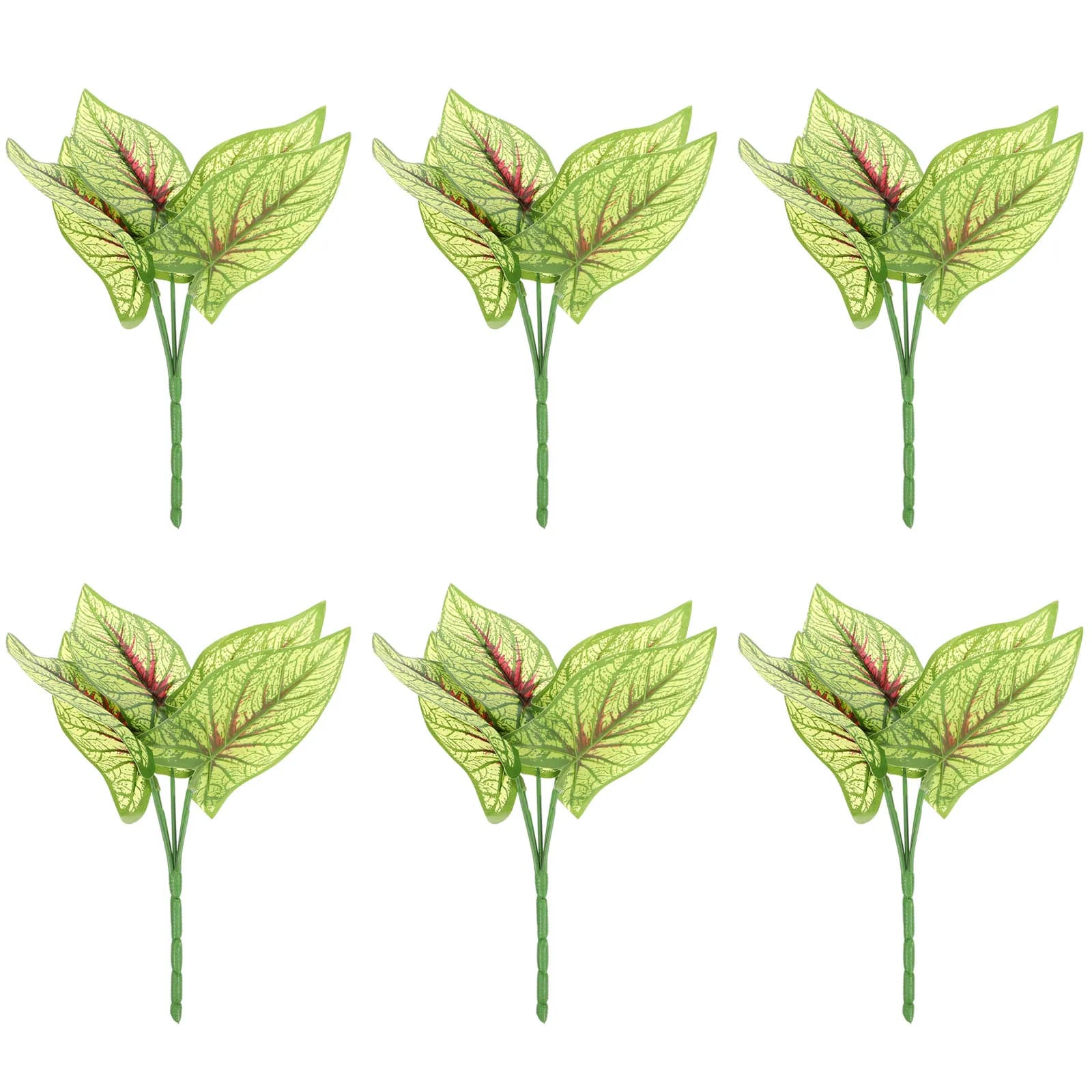 6Pcs Premium Artificial Green Leaves Simulation Plant Decor for Home Office Banquet Holiday Decoration Lifelike Natural Indoor