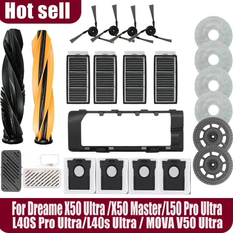 Fit For Dreame X50 Ultra, X50 Master, X50S Pro Ultra, L50 Pro Ultra, L40S Pro Ultra, Mova V50 Ultra Parts Brush Filter Mop Bag