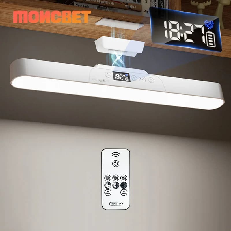 Lampada da scrivania magnetica per la cura degli occhi Luce notturna a LED ricaricabile tramite USB Visualizzazione dello stato della batteria Lampada da lettura Lampada da tavolo per cucina