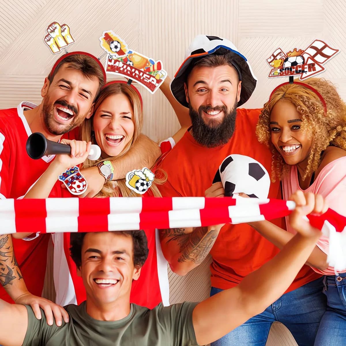 3Pcs Soccer Fans Cheering Headband World Football Match Props Party Decoration Supplies