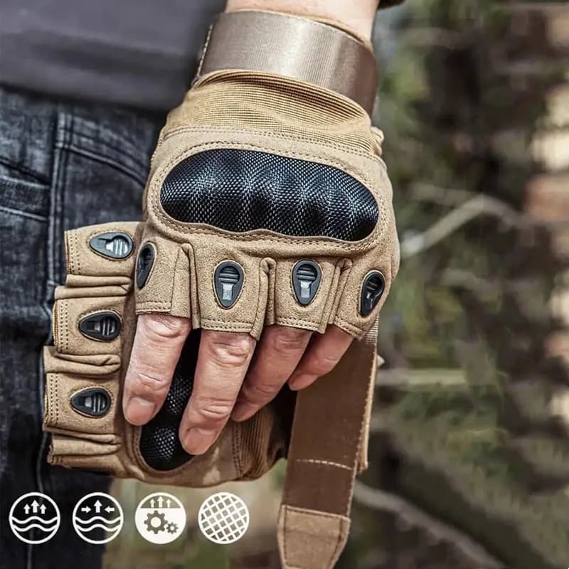 Outdoor tactical gym fingerless gloves with rigid knuckles Paintball Hunt Fishing Fighting Horse Riding Hiking Gloves half fingers