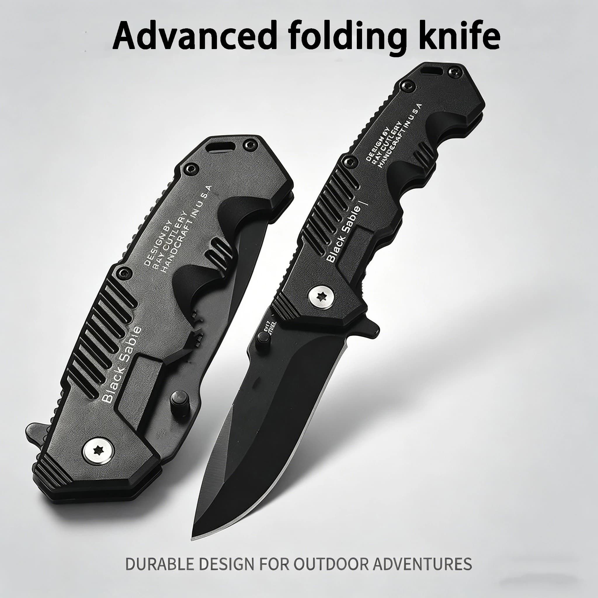 Multifunctional portable folding survival knife with sharp pocket knife suitable for outdoor camping and survival in wild nature