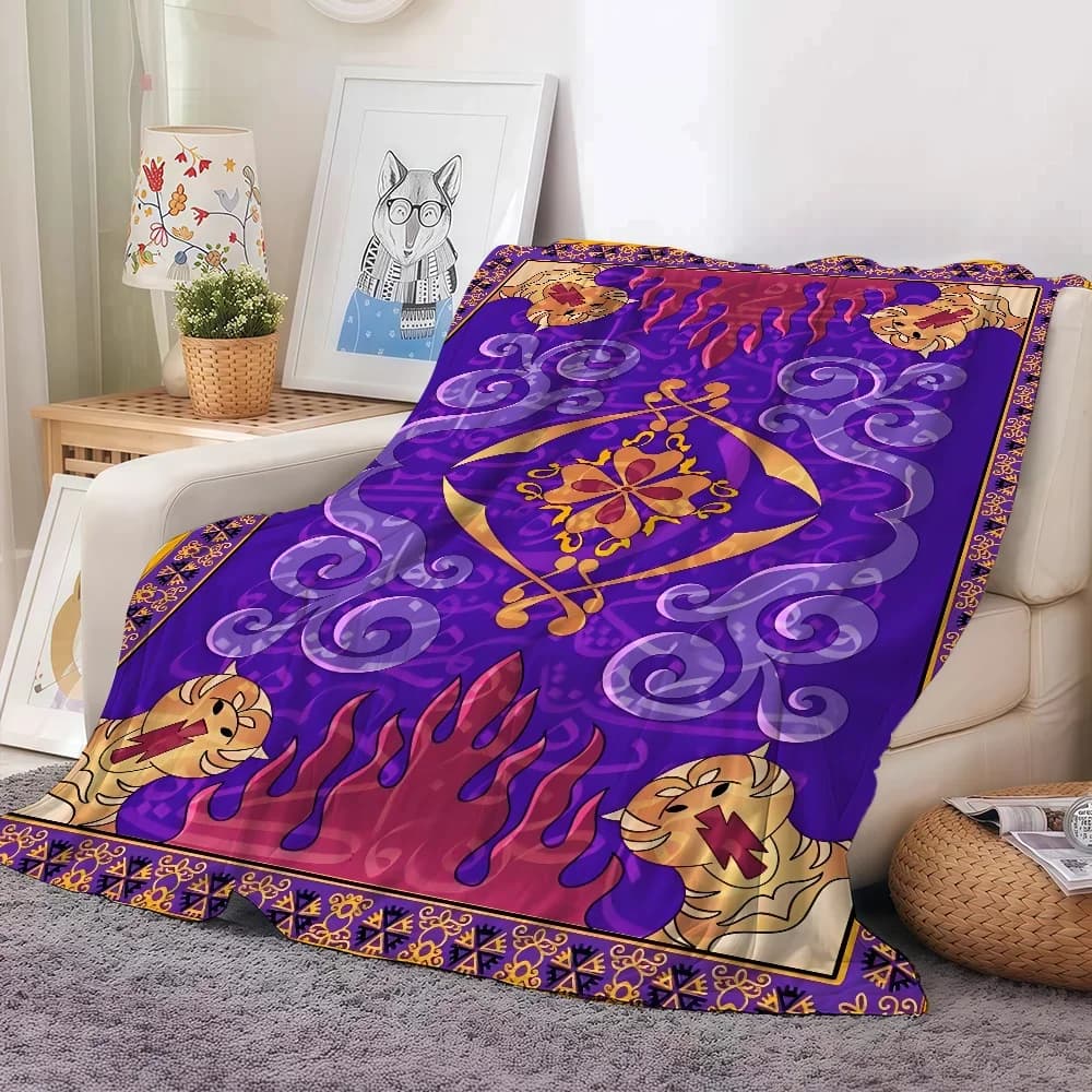 Aladdin Magic Carpet Throw Blanket Soft and Warm Perfect for Bedroom Living Room Sofa Bed Office Travel and Camping