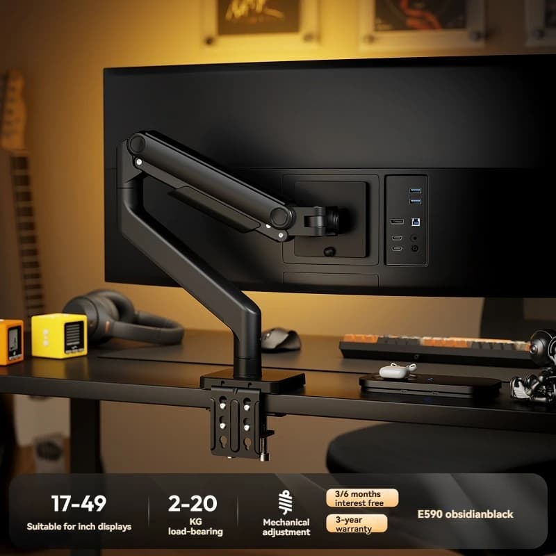 Adjustable Monitor Arm Single Screen Bracket For Computer Desk Mount Stand Supports Up To 20kg Strong Heavy Duty Rack