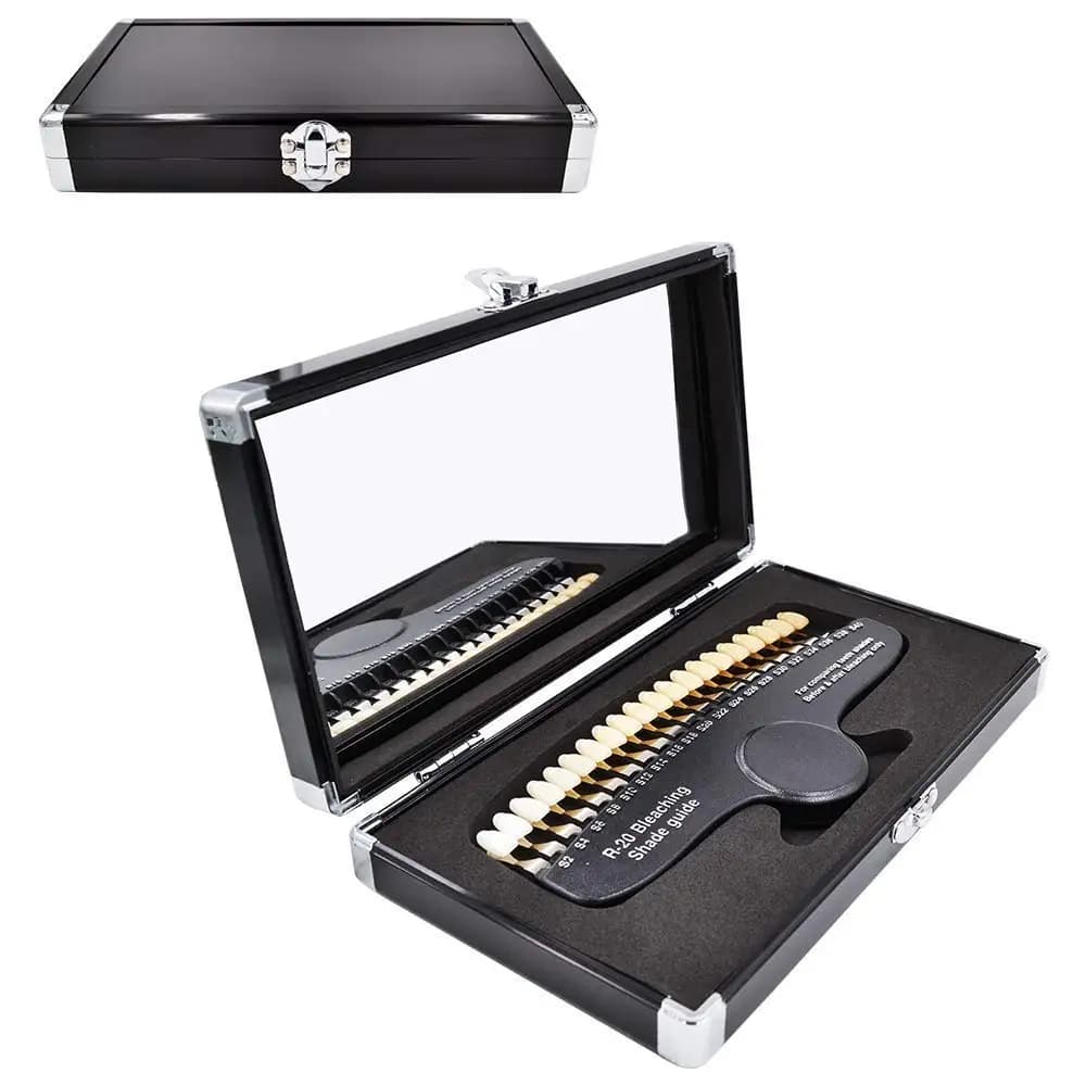 3D Shade Guide Tooth Shading Board 20 Colors Mirror Compartment Dental Plate Teeth Whitening Material