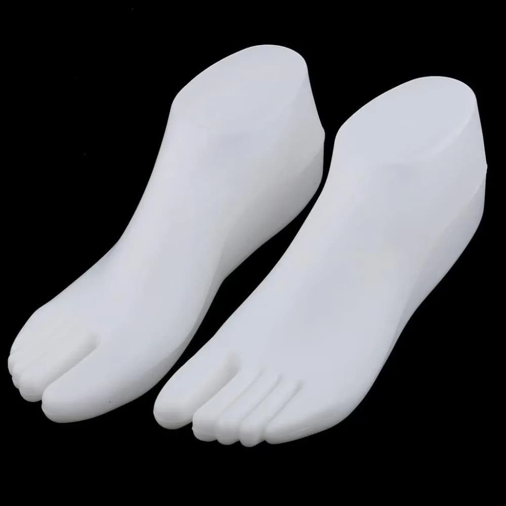 1 Paio Nuovo Modello di Piede Femminile in Plastica Cavo e Spesso, Supporto per Scarpe, Espositore per Calze e Catene alla Caviglia