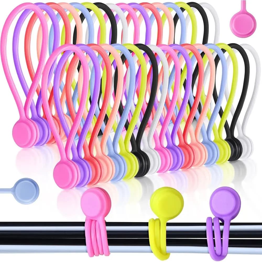 Fascette Magnetiche in Silicone Riutilizzabili da 7,5 Pollici per Organizzare e Contenere Cavi in Casa, Auto o Ufficio