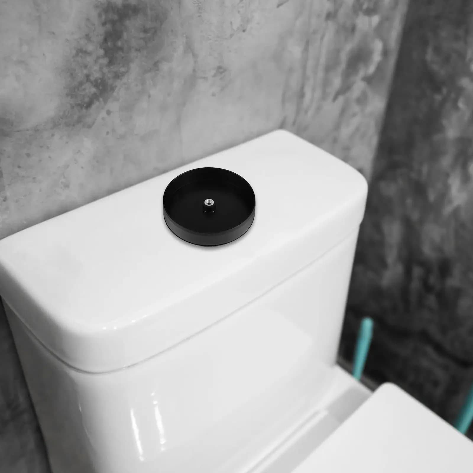 Base porta scopino WC nera da 4 pezzi con dado integrato per un'organizzazione stabile e sicura, accessorio per la pulizia del bagno, supporto per organizer
