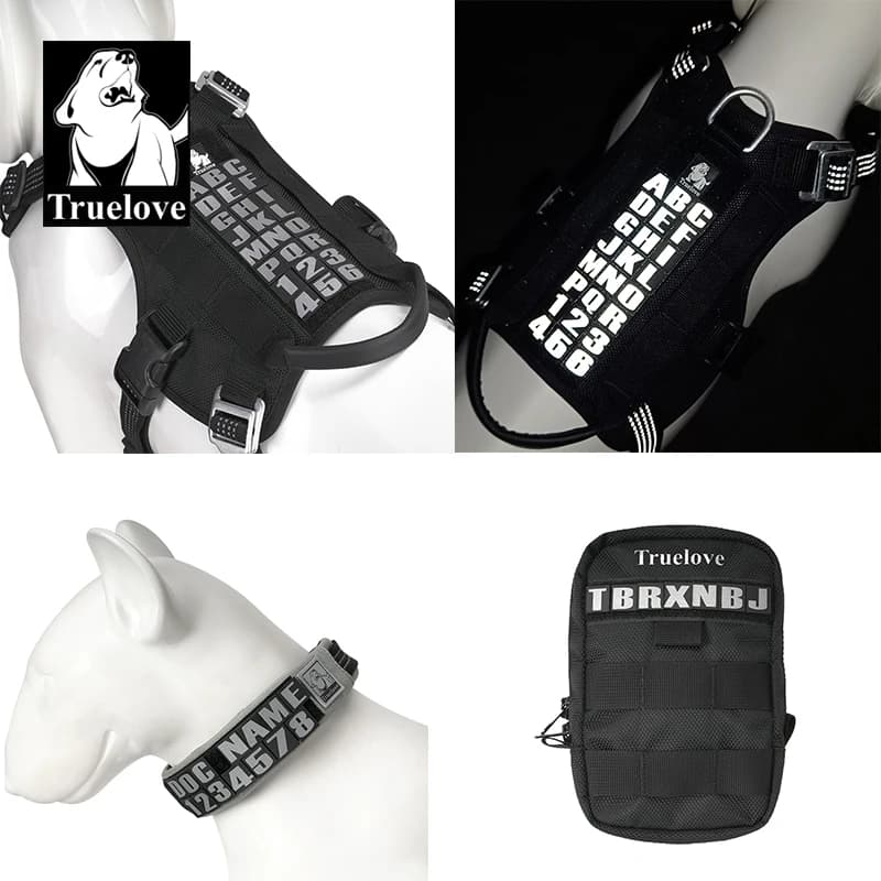 Truelove gancio e chiusura ad anello Patch gancio personalizzato per cane gatto imbracatura collare borsa da sella numeri lettere riflettenti TLV2301