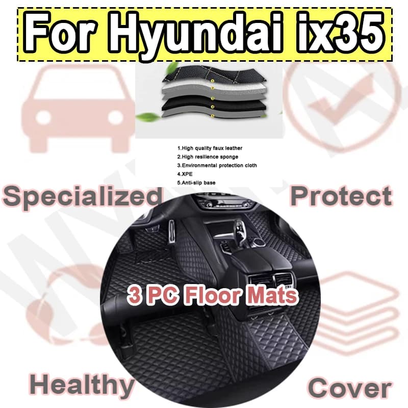 Tappetini per auto automobilistici personalizzati di lusso per Hyundai ix35 2010 2011 2012 2013 2014 Auto di lusso in pelle uomo donna tappetini per auto completi