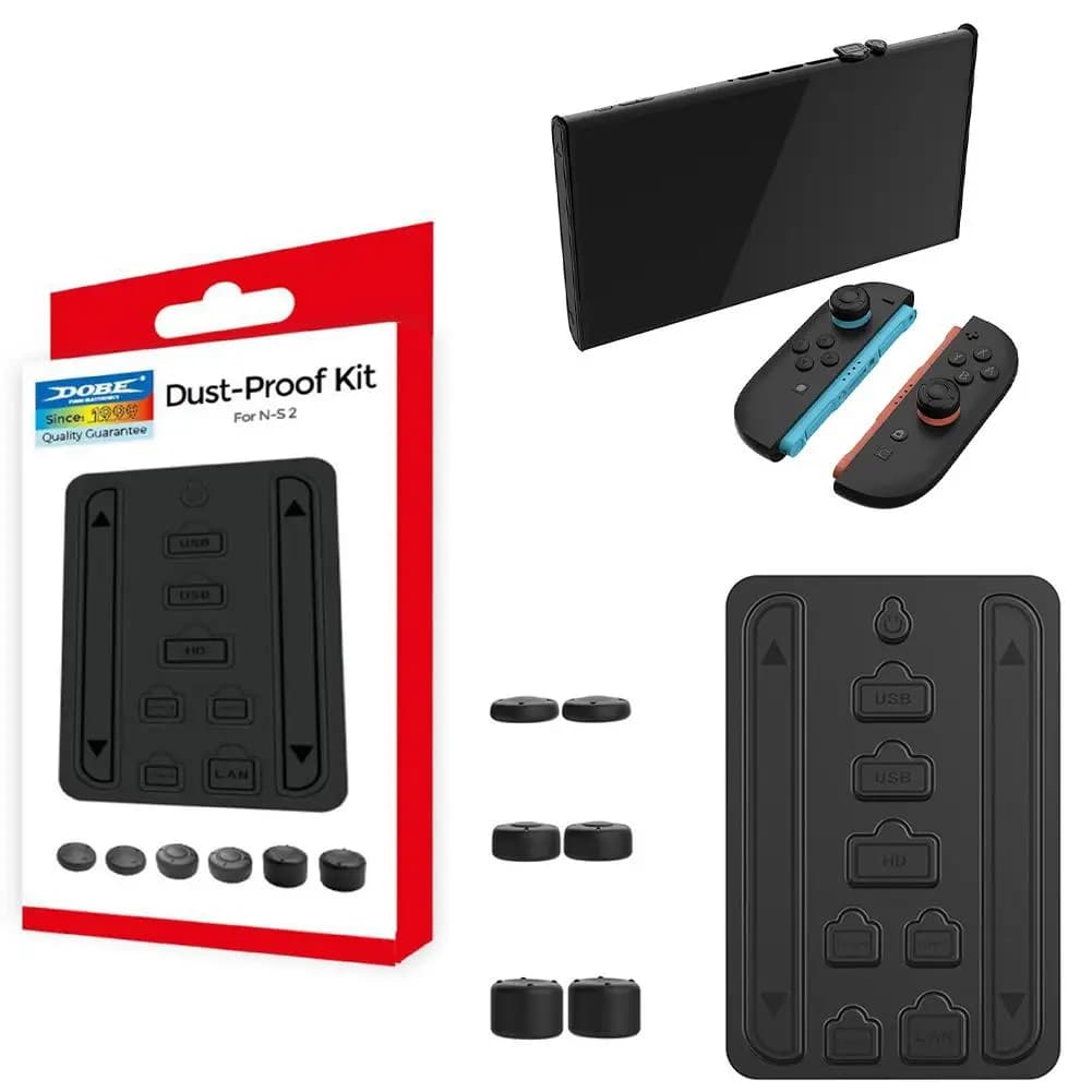Per Switch2/NS2 Set completo per la cura-16 pezzi Coperture antipolvere e impugnature per pollice con custodia portatile Accessori essenziali per giochi da viaggio in auto