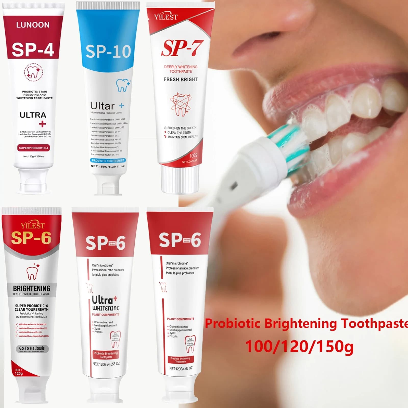 Sp-6/7/10 Probiotic toothpaste Tobacco/coffee Macchia Remove fresh breath Teethpaste whitening 100g/120/150g