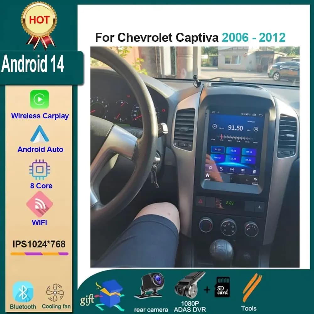 Android Auto Stereo Autoradio Multimediale Per Chevrolet Captiva 2006 - 2012 Wireless Carplay GPS Navi DSP Bluetooth 4G + Wifi SWC