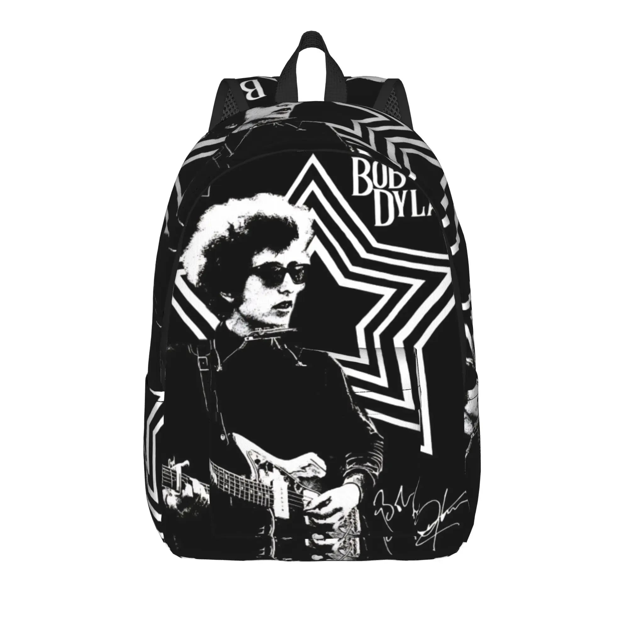 Bob Dylan Singer Backpack for Men Women Casual High School Hiking Travel Daypack Laptop Computer Canvas Bags with Pocket
