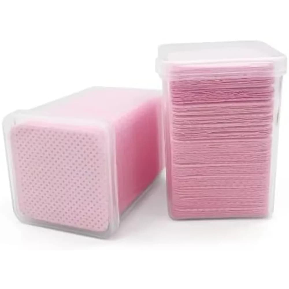 200-Count Nail Polish Remover Pads in Pink, Compact 4.8 cm Storage Container