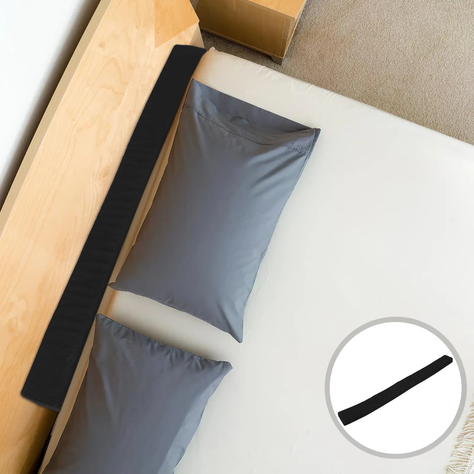 Bed Crack Pillow Stopper Mattress Gap Filler High-Density Sponge Soft Removable Cover Bed Space Filling Strip Headboard Gap