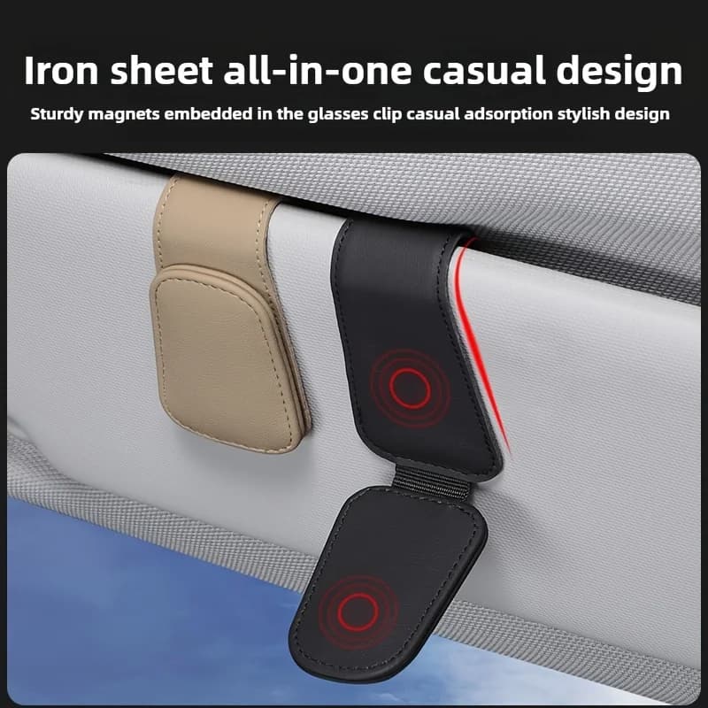 Car Sun Visor Glasses Clip, Multifunctional Car Sunglasses Storage Clip, In-Car Ticket and Card Storage Bag, Interior Accessories