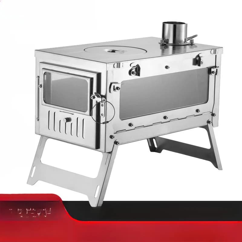 Outdoor camping, wood stove, curtain stove, heating stove, easy to fold, portable, multifunctional wood stove
