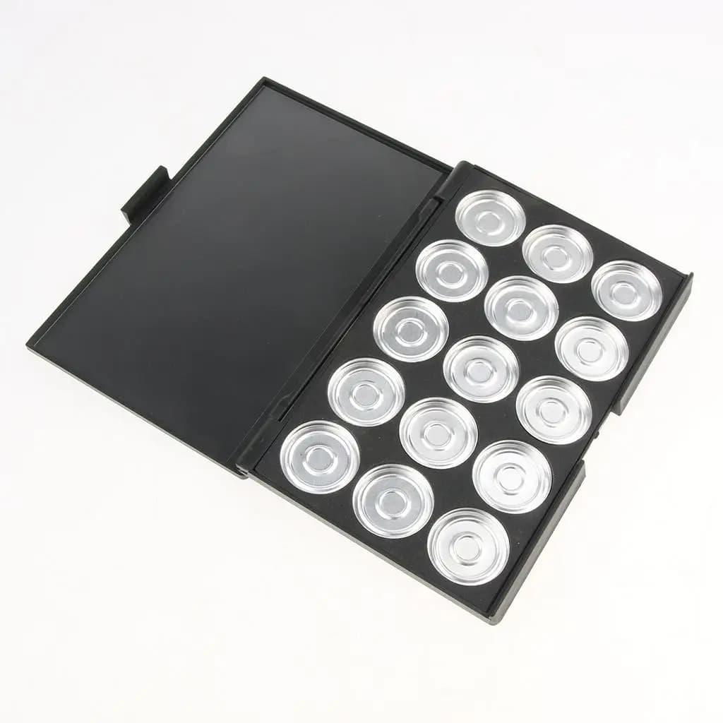 Palette per Ombretti in Plastica Nera, Formato da Viaggio, Organizzatore per Trucchi e Blush Fai-da-Te