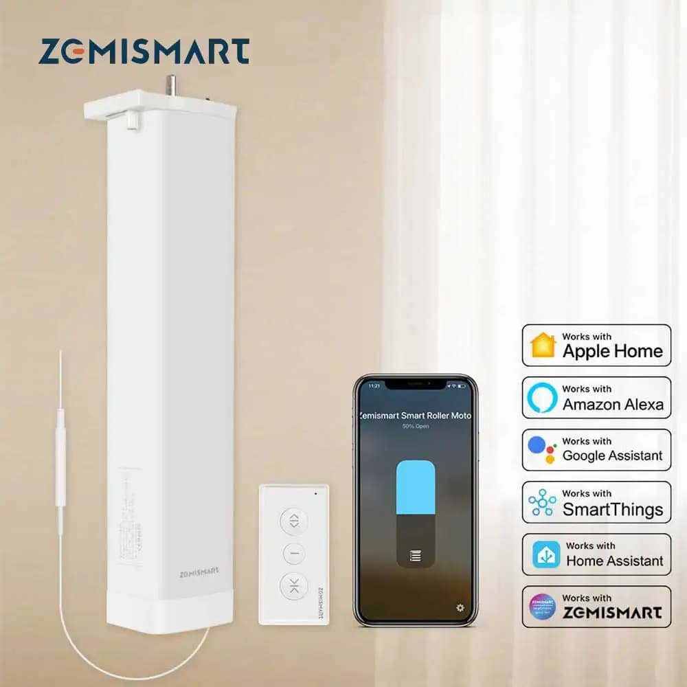 Import on WiFi Motor support for smart sliding curtains Google Home Smartthings Homekit Automatic control curtain system Alexa