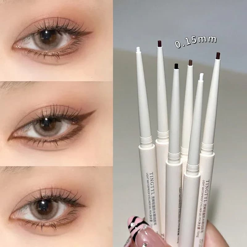 Penna gel per eyeliner impermeabile Eyeliner senza sbavature per il contorno femminile della palpebra Matita liscia a lunga durata Cosmetici per il trucco degli occhi