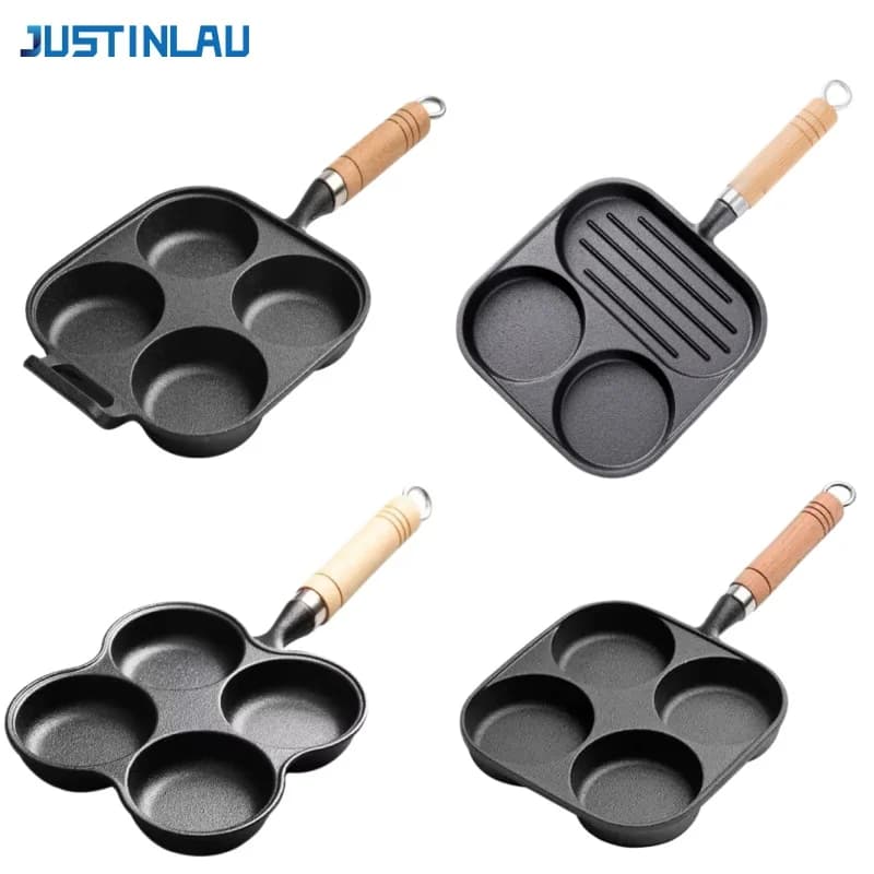 JUSTINLAU 3/4-sided cast iron bowl for eggs, burger, bread and steaks - Baseball Cooking tool