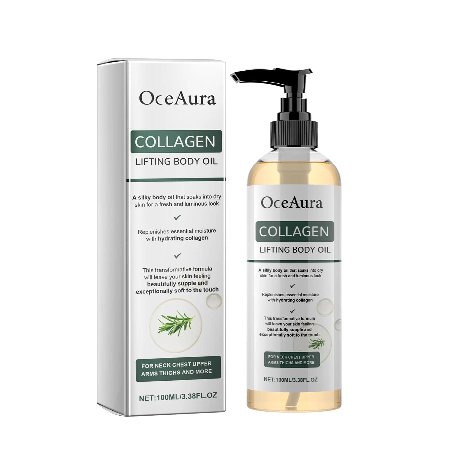 Olio Corpo Rassodante al Collagene, Olio Essenziale per Massaggi Tonificante, Idratante per Braccia, Pancia, Addome e Cura Completa del Corpo