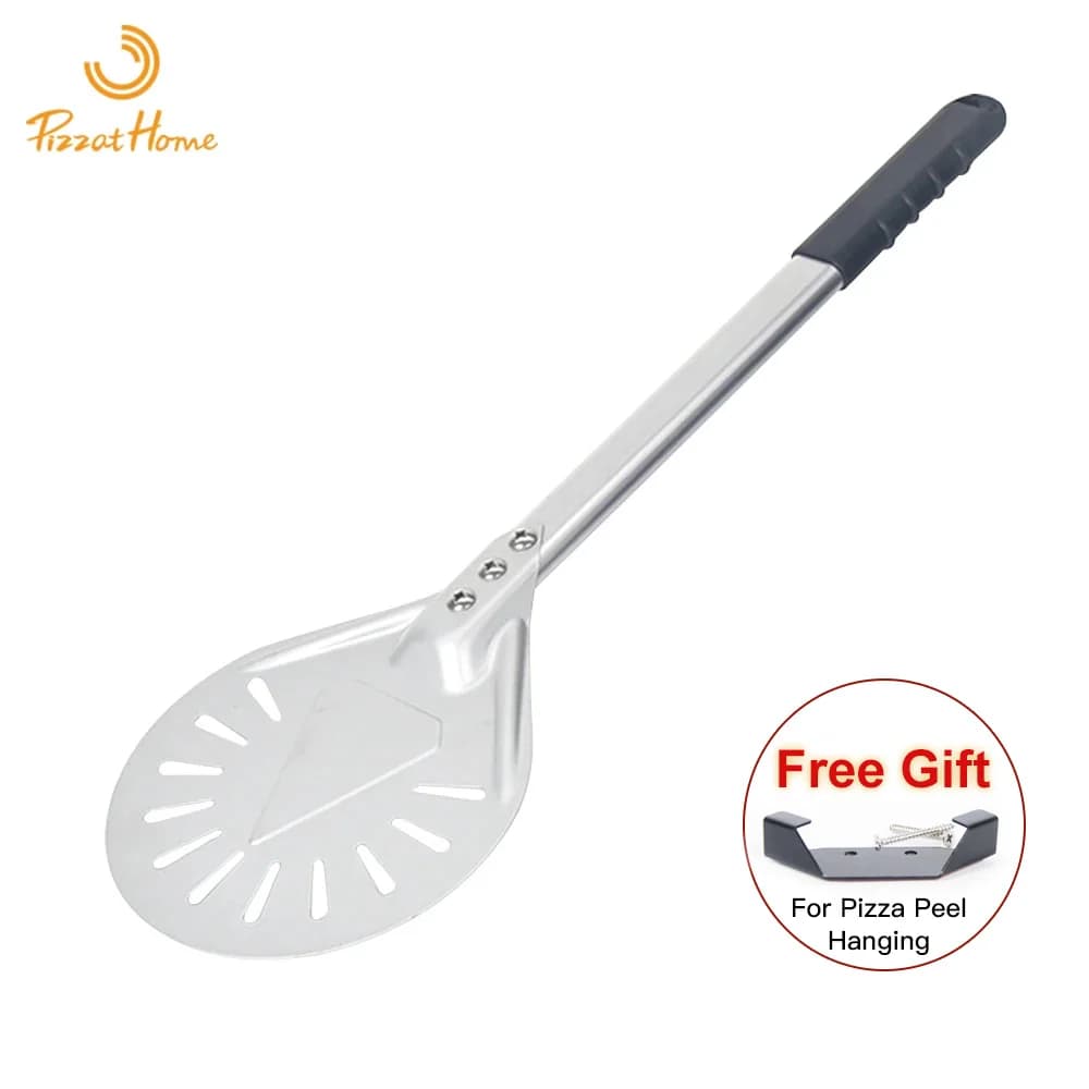 PizzAtHome 7/ 8/ 9 pollici perforato pizza che gira buccia pala per pizza in alluminio buccia per pizza paddle strumento per pizza corto manico antiscivolo