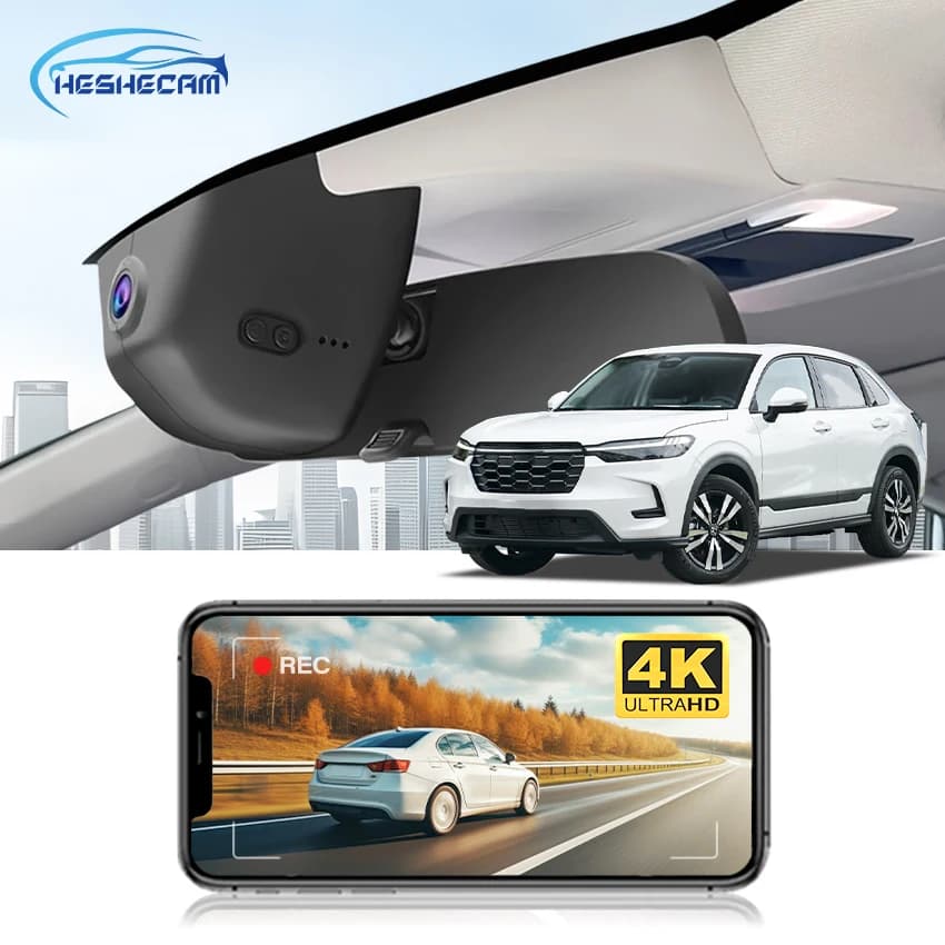Telecamera da cruscotto HESHECAM 4K wireless per Honda HR-V (3a generazione) 2023-2025, versione USA/UE, eNy Honda, e per Honda ZR-V, DVR per auto