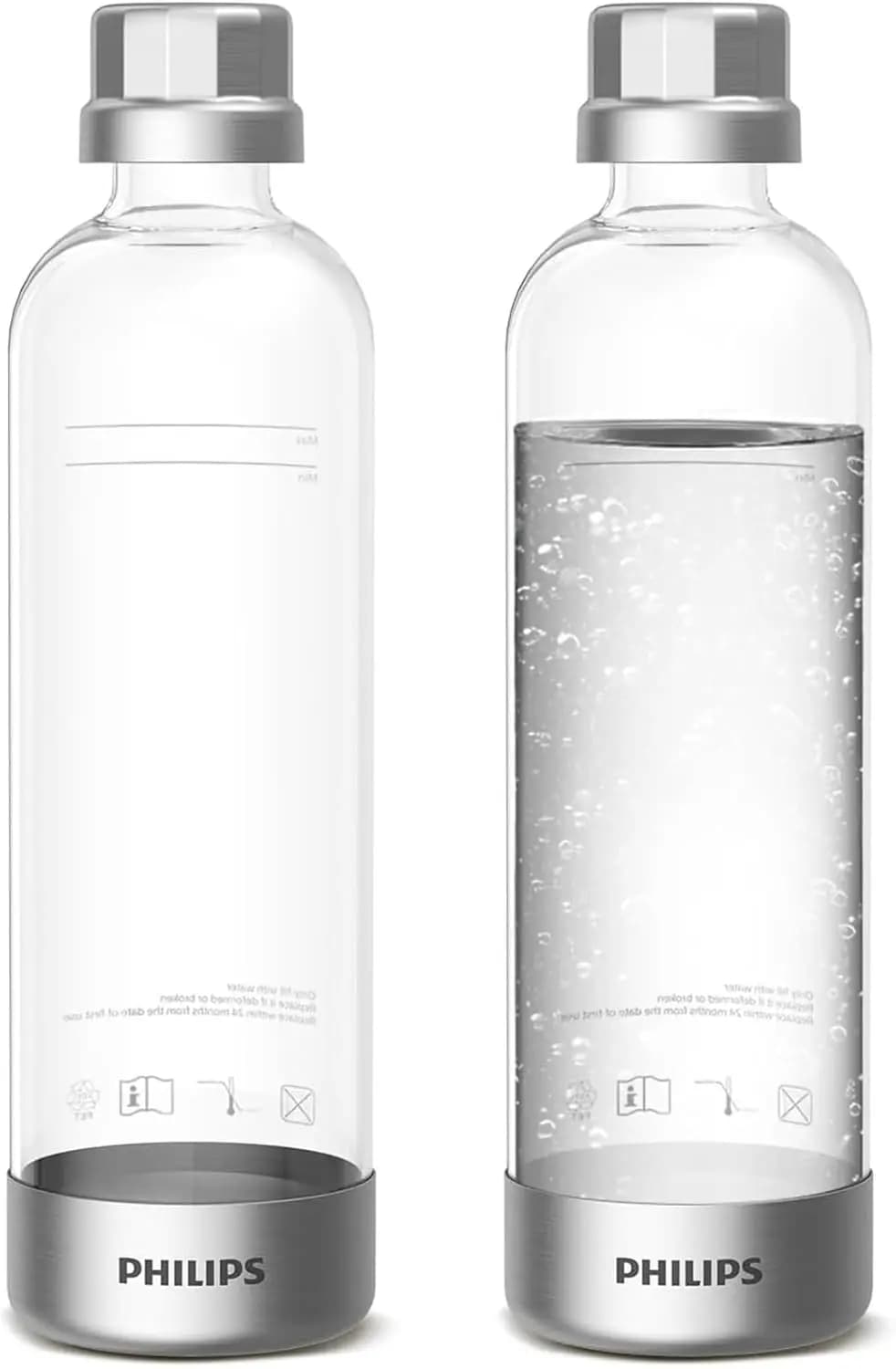 Bottles for Carbonation ADD916/37, Double Pack of 1L, Reusable PET Bottles for Sparkling Water, Compatible with Water Blending Machine, 2 AD Pack