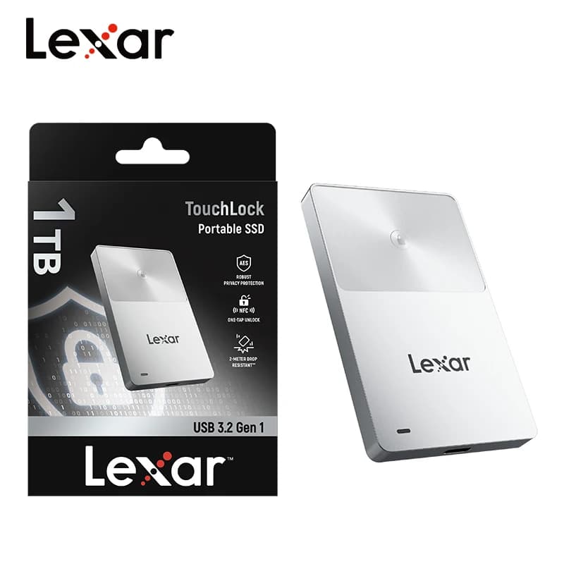 Lexar TouchLock Portable SSD Encryption Solid State Drive 512GB 1TB External Hard Drive USB 3.2 Type-C PSSD for iPhone 15 16 17