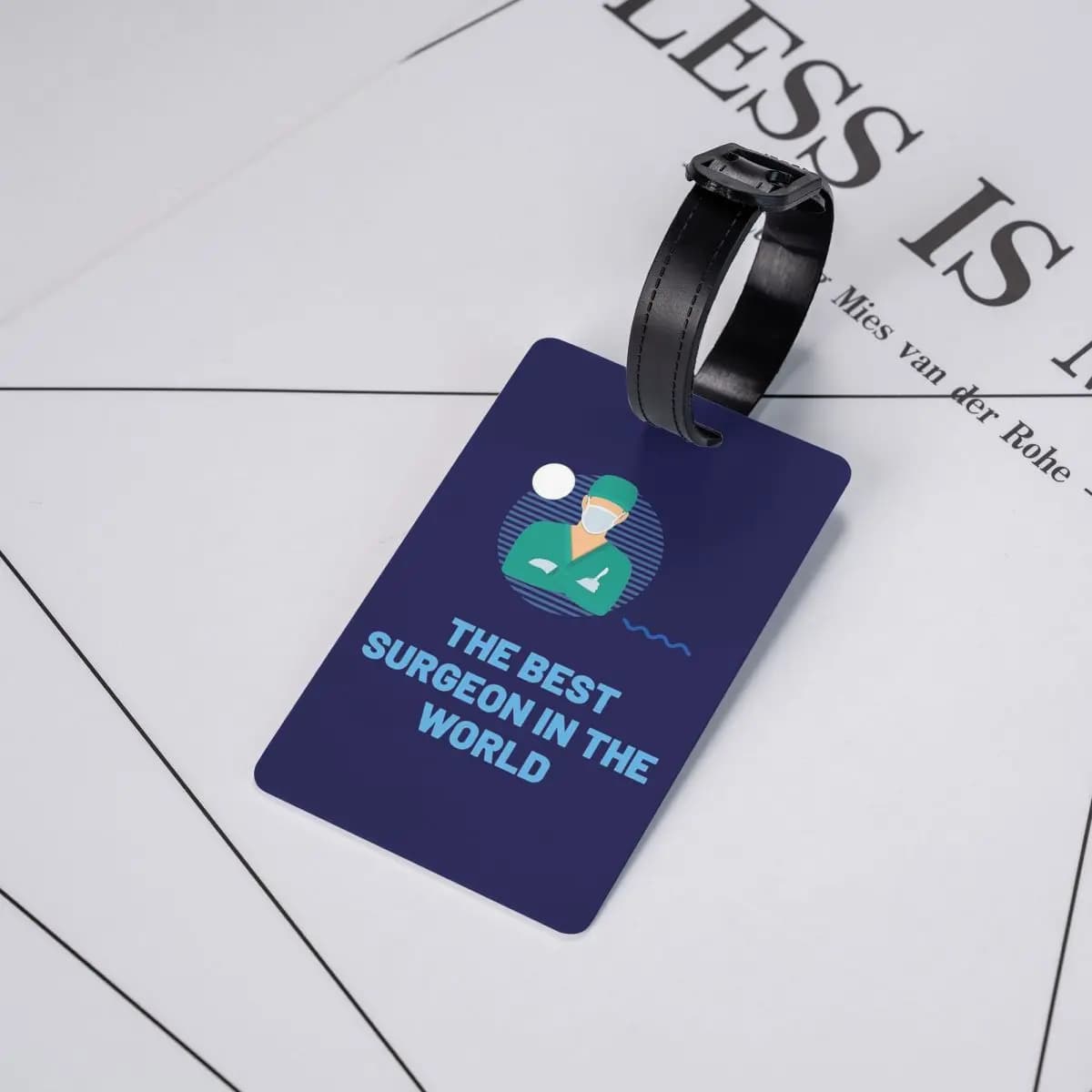 Etichette per Bagagli 'Il Miglior Chirurgo del Mondo', Accessori per Valigie, Etichetta per Bagaglio da Viaggio, Porta Etichetta con Nome e Indirizzo