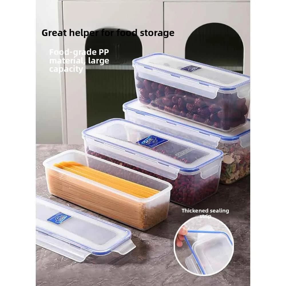 Contenitore Rettangolare Grande in Plastica per Alimenti, Scatola Salva Spazio per Noodles e Uova, Contenitore per Conservazione