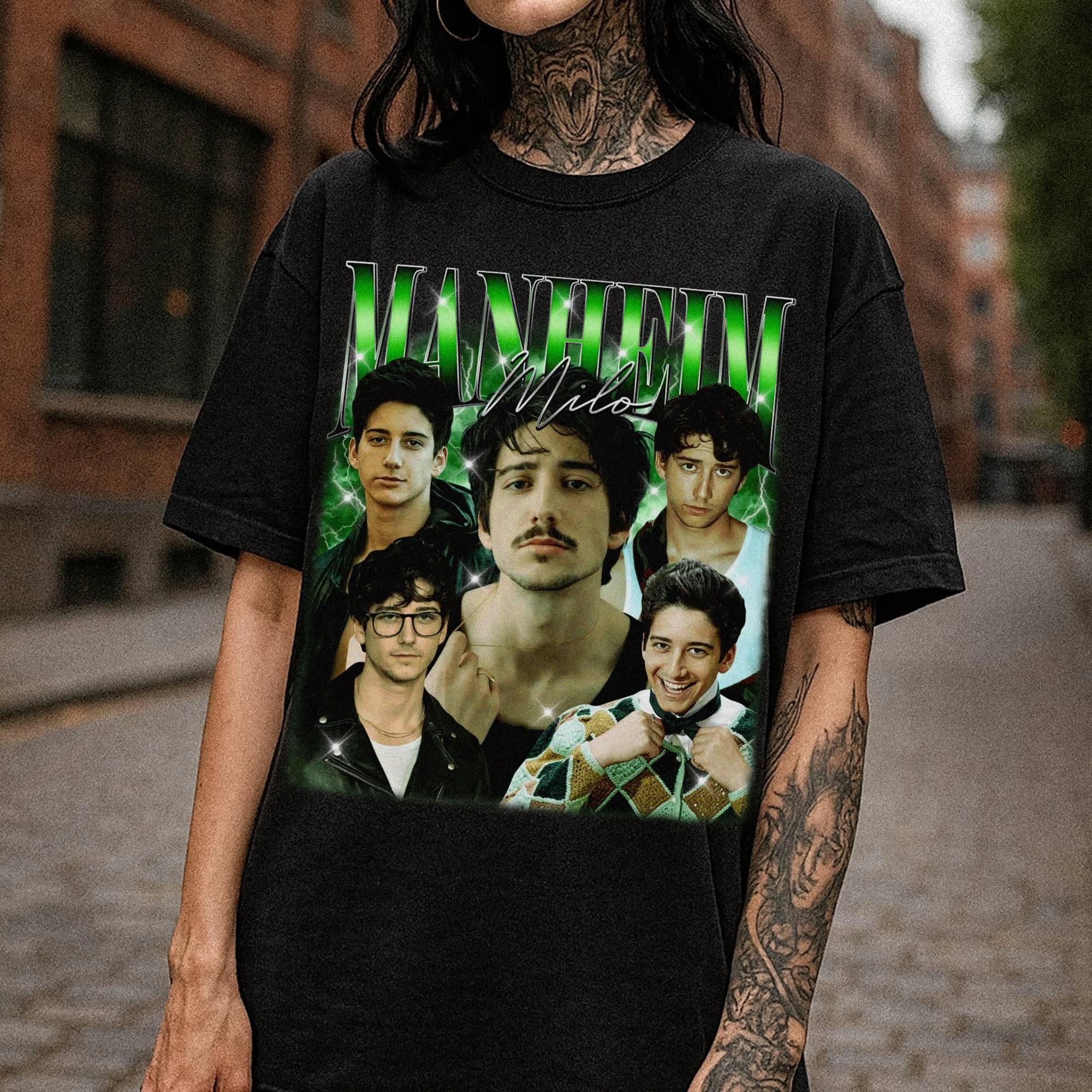 T-shirt da donna stampata Milo Manheim T-shirt a maniche corte neutra in puro cotone di tendenza primaverile/estiva
