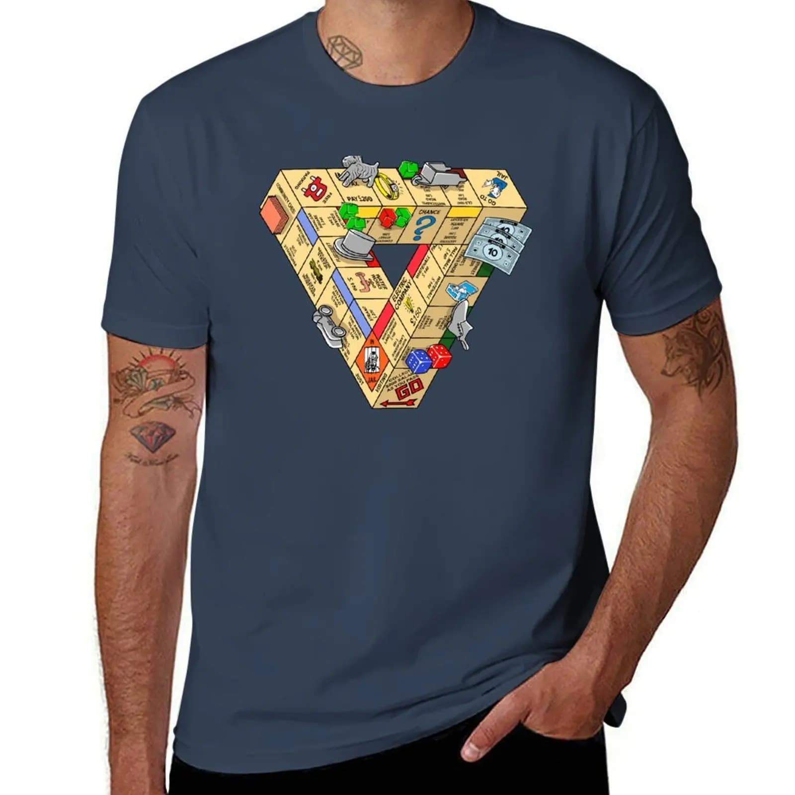 T-shirt The Impossible Board Game con stampa originale, maglietta casual