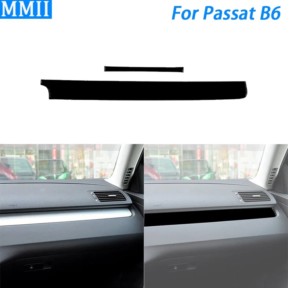 Per Volkswagen Passat B6 2006-2011 Piano Nero Co-pilota Cruscotto Pannello di Rivestimento Della Copertura Auto Decorazione di Interni Accessori Adesivo