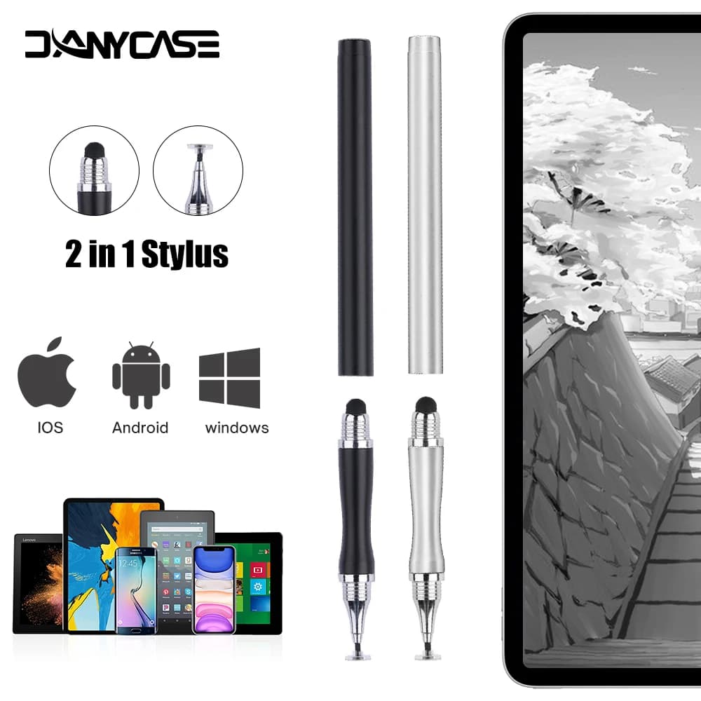 Penna stilo 2in1 Tablet da disegno universale Touch screen capacitivo per tablet Mobile Android ios Telefono iPad Xiaomi Accessori