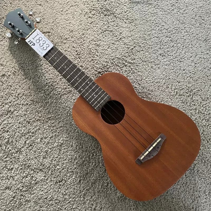 I833 23" Concert Ukulele Black Nylon Strings 4 String Acoustic Ukelele Beginner Practice Instrument