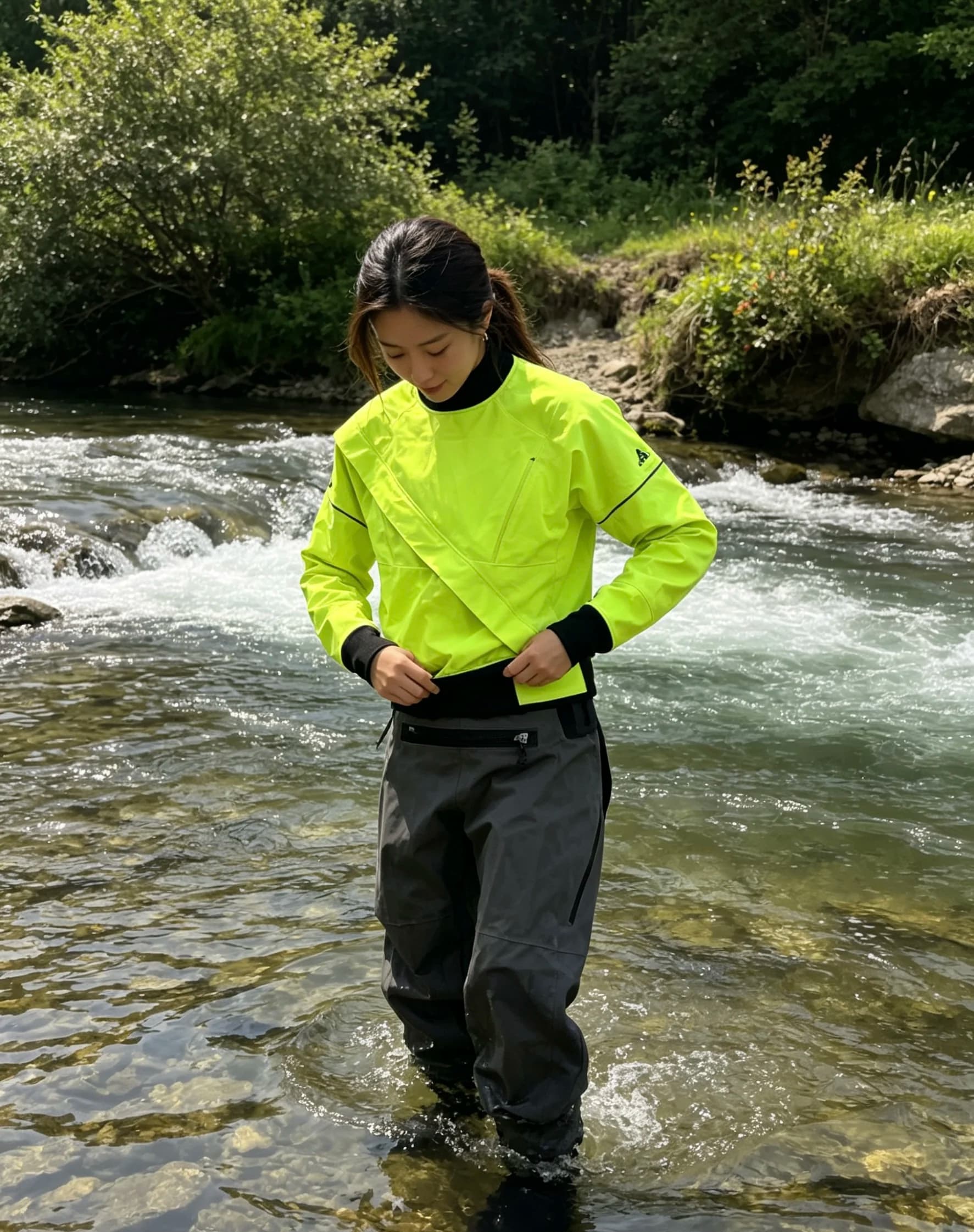 Men's Kayak Drysuit 3-Layer Waterproof Dry Suit with Latex Cuff And Neck for White Water Sailing Paddling And Kayaking