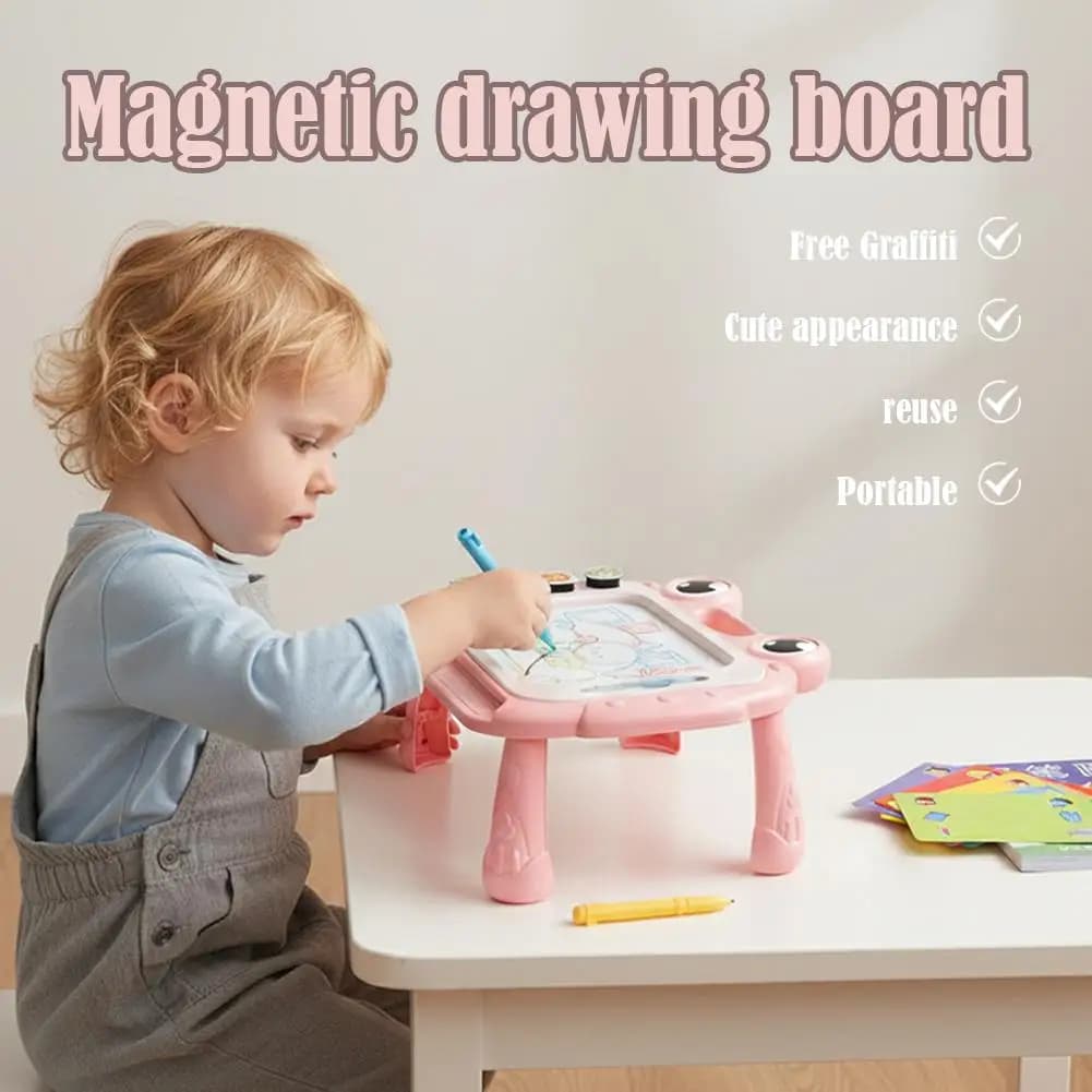 Lavagna Magnetica per Disegno per Bambini, Giocattolo Educativo con Puzzle, Lavagna Magnetica per Graffiti, Regalo per Bambini K2M5