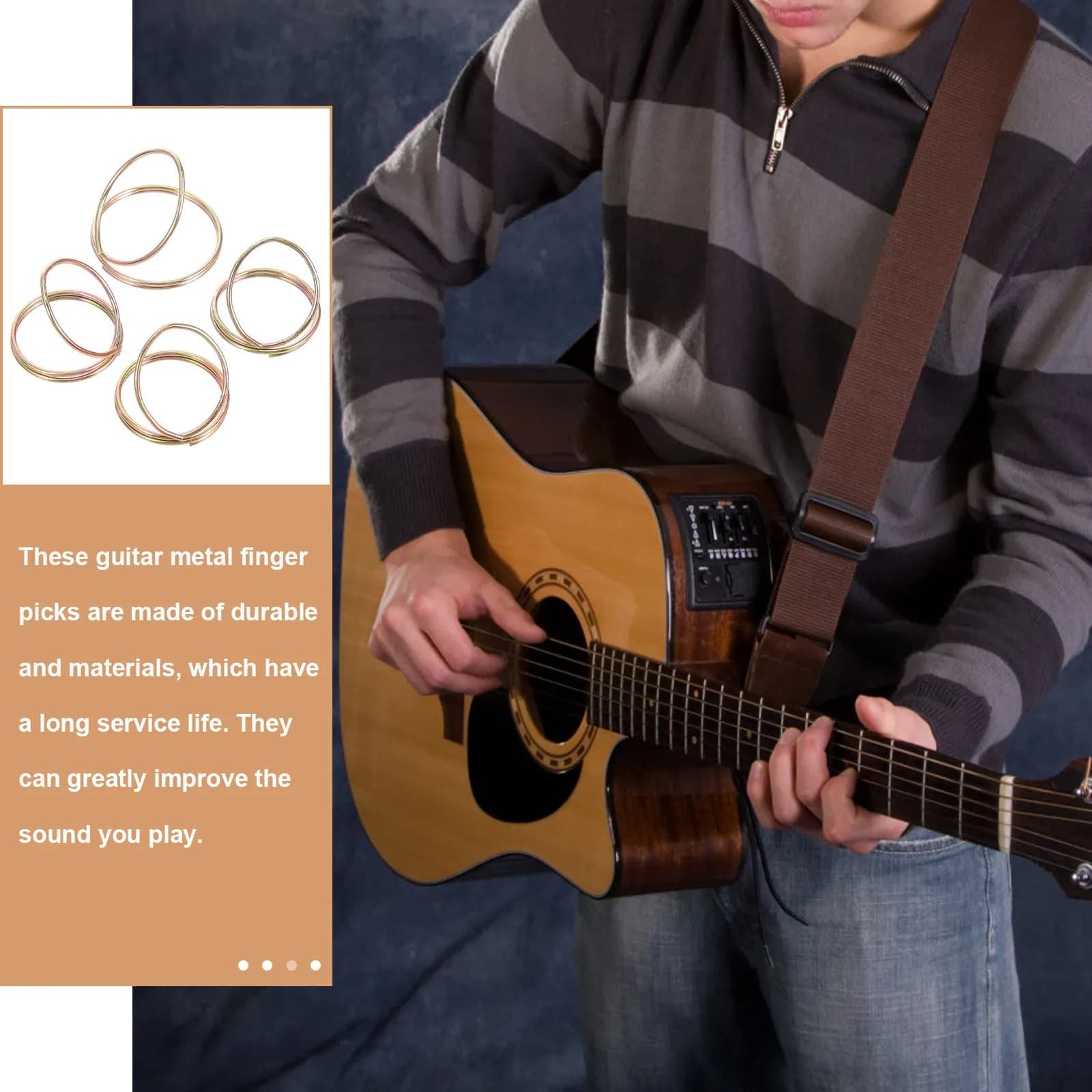 1 set di plettri per chitarra in metallo resistente, lavorazione squisita, lunga durata, pratici per chitarre, plettri per basso