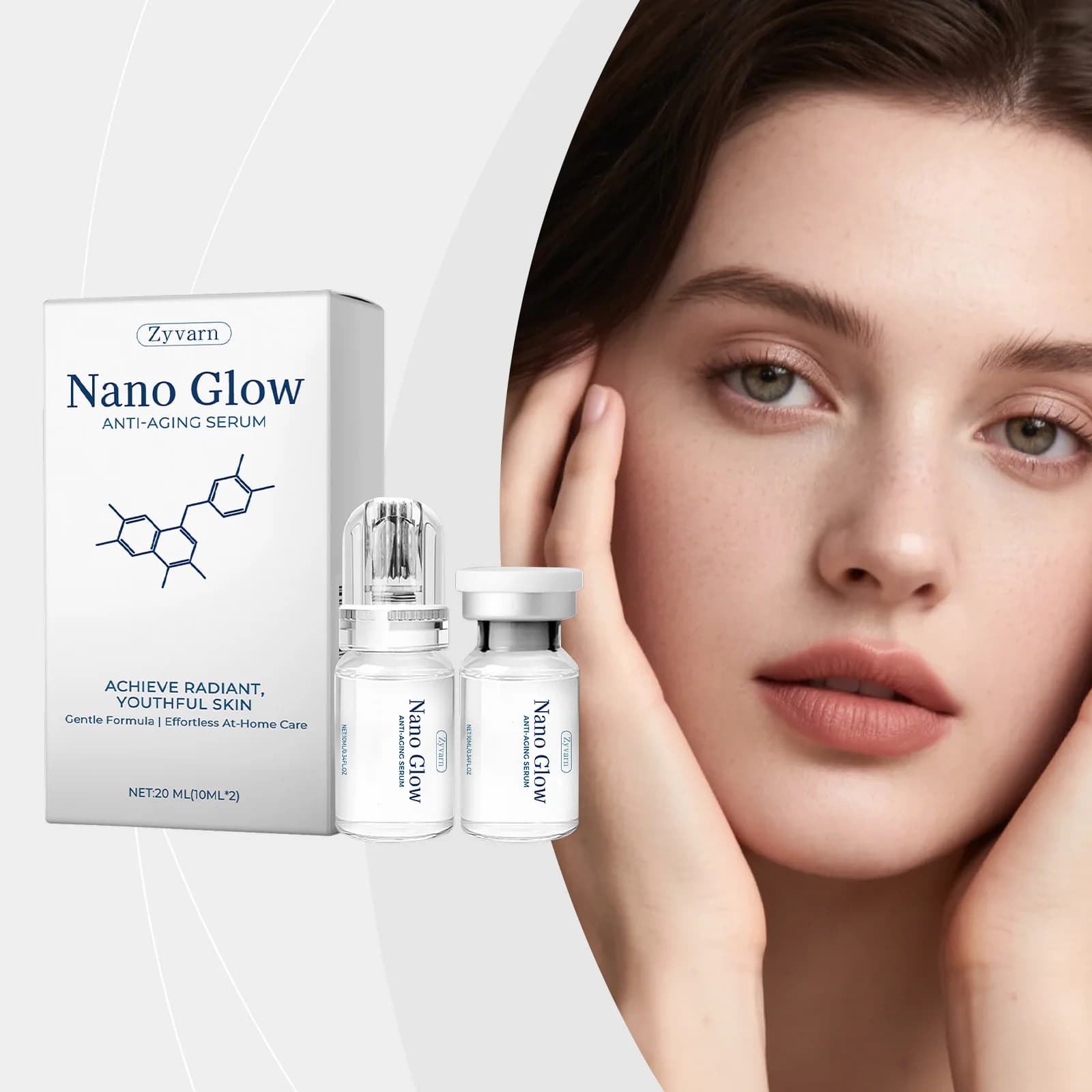 Siero Viso in Roll-on Portatile - Delicato sulla Pelle, Effetto Rimpolpante e Illuminante, Assorbimento Rapido, Trattamento Quotidiano Leggero per la Cura della Pelle a Casa