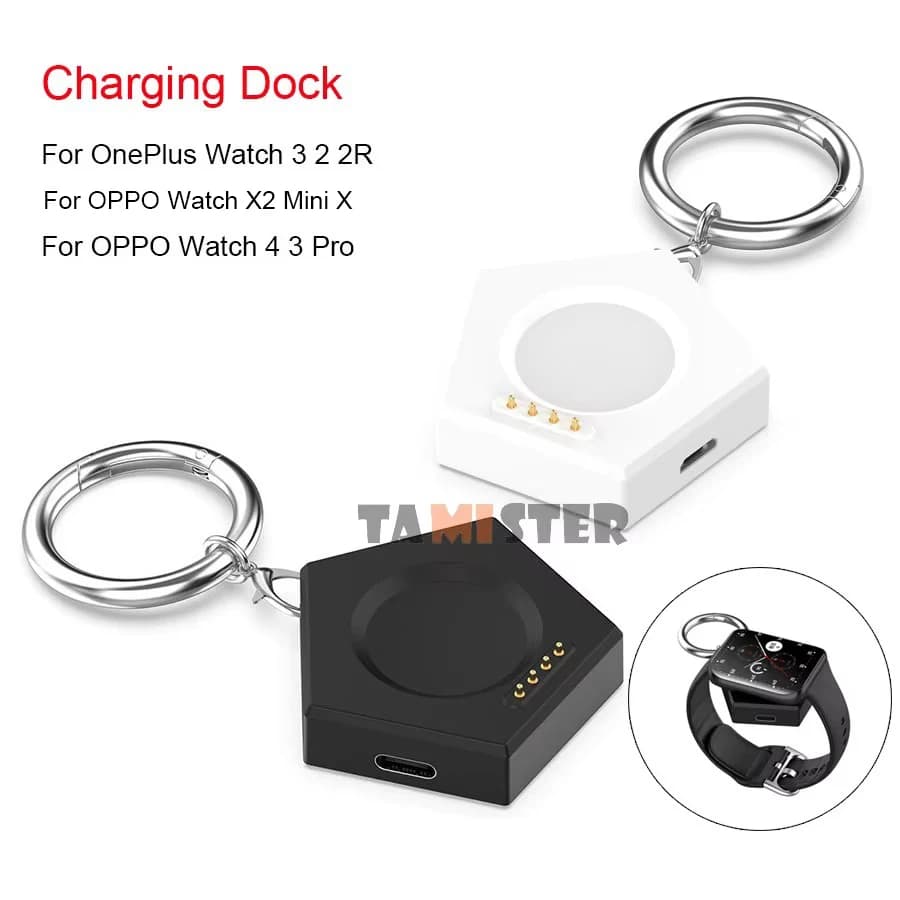 For OnePlus Watch 3 2 2R OPPO Watch X2 Mini/4 Pro/3 Pro/3/2/SE Charger Dock Magnetic USB/Type-C Charging Base Keychain Accessory
