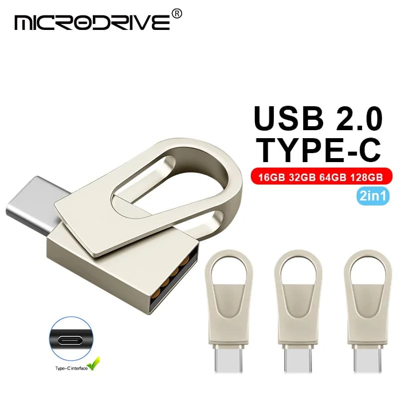 mini chiavetta USB 16GB 32GB 64GB 128GB 2565GB per PC TYPE-C Chiavetta USB ad alta velocità 128GB USB 2.0 TYPE-C 32GB 64GB