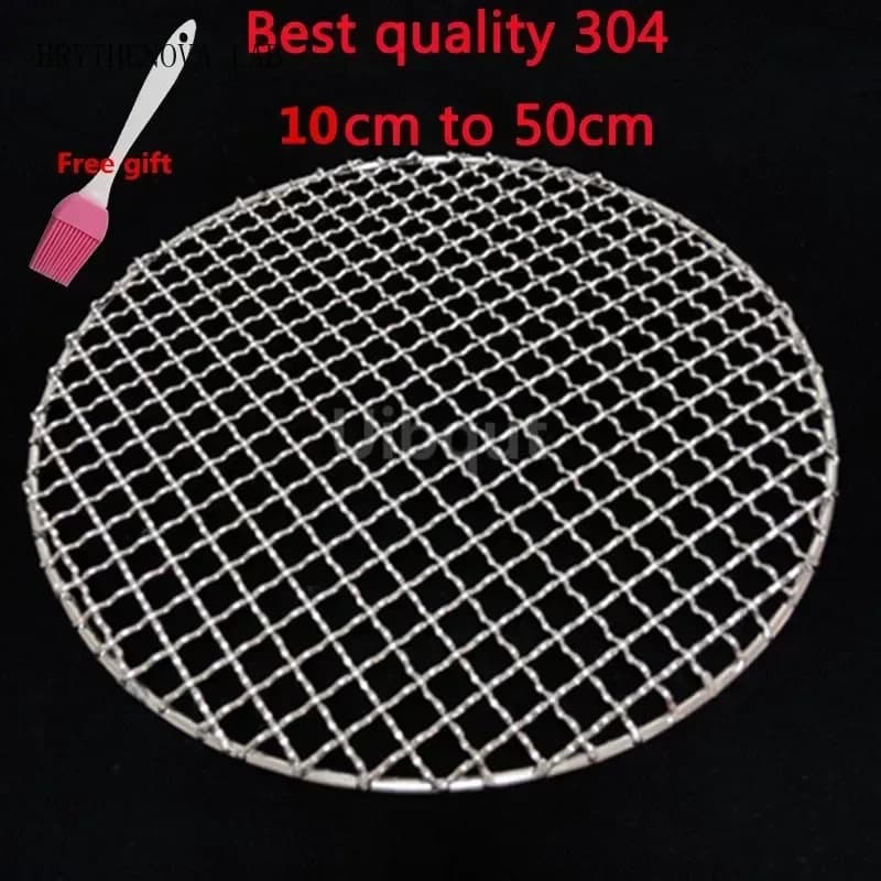304 Stainless Steel round BBQ net Grill Mesh Roast Nets Grill Bacon Tool Iron Nets Barbecue Accessories Non-stick BBQ Mat Grid