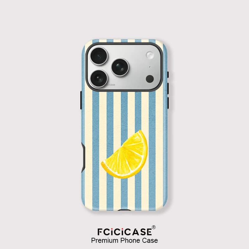Fcicicase Luxury For Magsafe Phone Case For iPhone 17 Air 16 Pro Max 15 14 13 12 Plus 11 Lemon Pattern Wireless Charger Cover