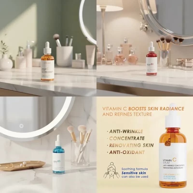 【CHIMU HOME】 Pure Vitamin C Face Serum with Hyaluronic Acid and Salicylic Acid Anti-Aging Moisturizer for Wrinkles and Uneven