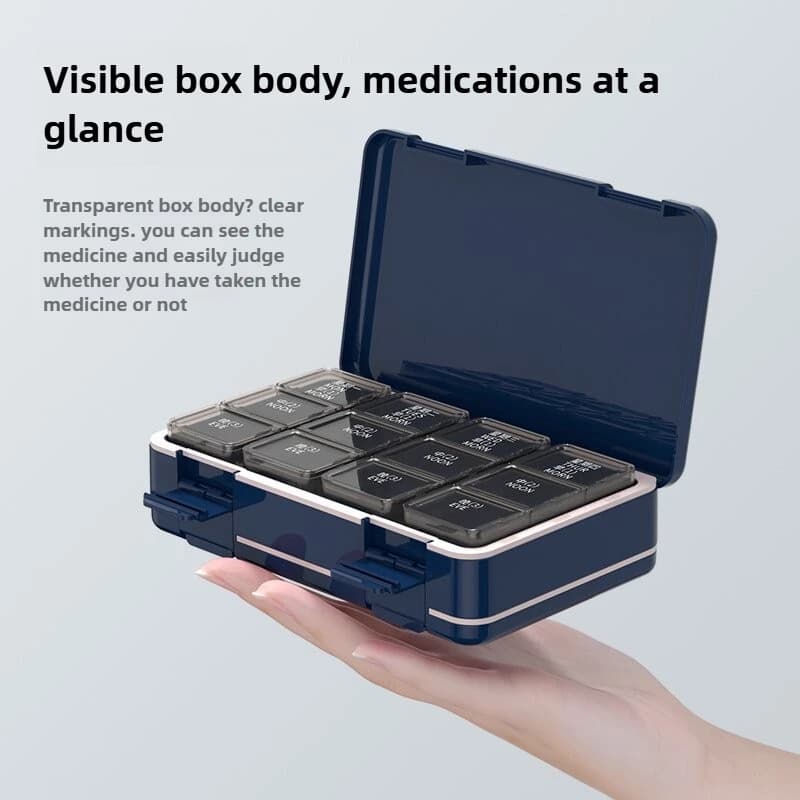 Portable pill holder – Weekly 7-day medicine box Container for pills Healthy travel supplies for vitamin pills/integrators